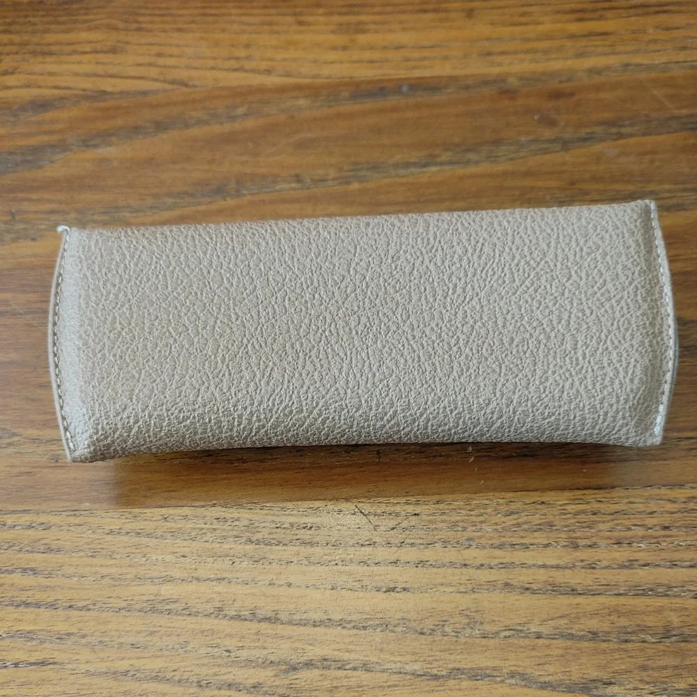 Ray-Ban Beige Eyeglass Case with Embossed Logo 